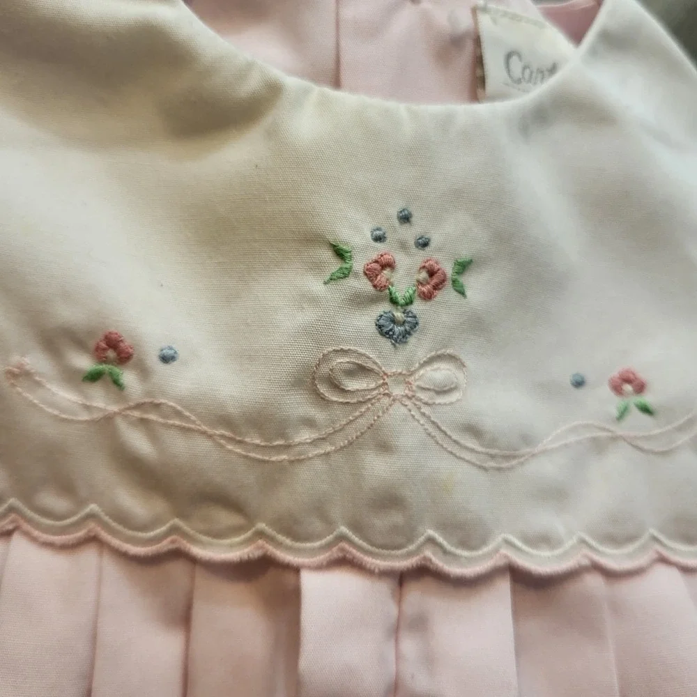 Vintage Carters Girls 6 Months 90's Y2K Bubble Romper‎ Light Pink